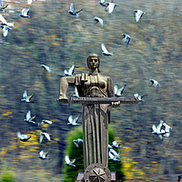 Buy canvas prints of Mother Armenia Statue or Mayr hayastan in Yerevan.  by Mikhail Pogosov
