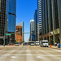 Buy canvas prints of A view of a busy street in Denver. by Mikhail Pogosov