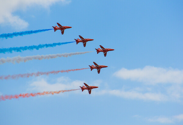 Red Arrows for Clacton's 150th Anniversary Celebra Picture Board by Paula Tracy