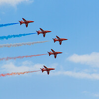 Buy canvas prints of Red Arrows for Clacton's 150th Anniversary Celebra by Paula Tracy