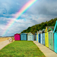 Buy canvas prints of Beach huts and rainbow at Holland-on-Sea by Paula Tracy