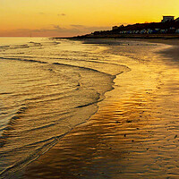 Buy canvas prints of Warm golden sunset at Frinton-on-Sea by Paula Tracy