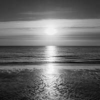 Buy canvas prints of Sunrise over the sea at Frinton in timeless black  by Paula Tracy