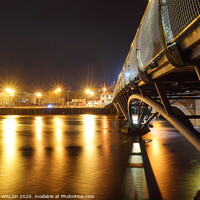 Buy canvas prints of  Bann Bridge at night in Coleraine  by JEREMY WALSH