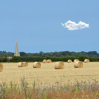 Buy canvas prints of Hay Bales Snettisham  by claire chown
