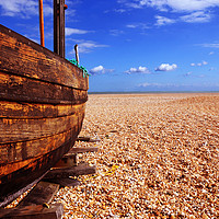 Buy canvas prints of Wooden fishing boat    by claire chown