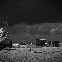 Buy canvas prints of Dramatic Skies on Dungeness by claire chown