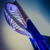 Buy canvas prints of The Spinnaker Tower at dusk by claire chown