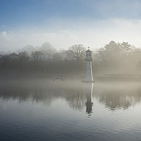 Buy canvas prints of Mist on Roath Park Lake  by Roger Aubrey