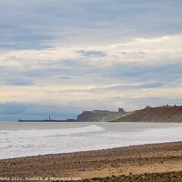 Buy canvas prints of Blustery views from Sandsend to Whitby by Richard Perks