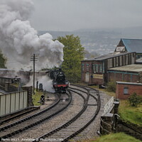 Buy canvas prints of Leaving Keighley in the rain by Richard Perks
