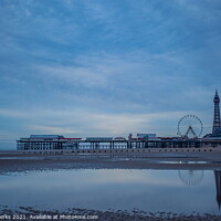 Buy canvas prints of Blackpool tower beach reflections by Richard Perks