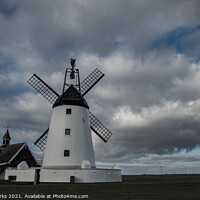 Buy canvas prints of Clouds over the Lytham Windmill by Richard Perks