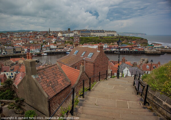 Whitby Skyline Picture Board by Richard Perks