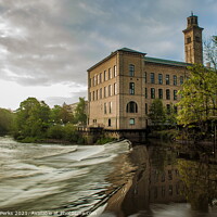 Buy canvas prints of Morning Reflections Of Salts Mill by Richard Perks