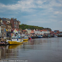 Buy canvas prints of Whitby Yellow Boats by Richard Perks
