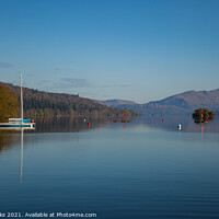 Buy canvas prints of Dead Calm on Lake Windemere by Richard Perks