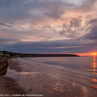 Buy canvas prints of Storm Cloud Sunrise at Filey Beach by Richard Perks