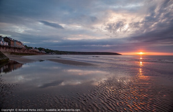 Filey Beach reflections Picture Board by Richard Perks