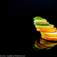 Buy canvas prints of Orange and Lemon with a slice of Lime by Richard Perks