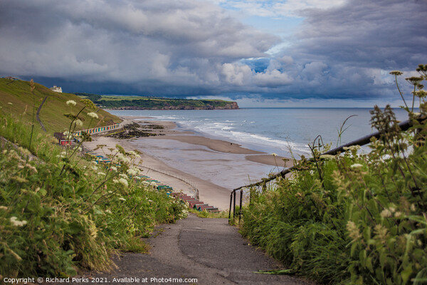 Storm clouds over Sandsend Picture Board by Richard Perks