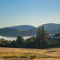 Buy canvas prints of Misty sunrise in the Lake District by Richard Perks