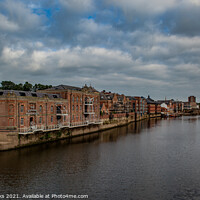 Buy canvas prints of River Ouse warehouses York by Richard Perks
