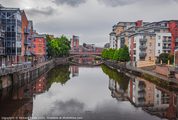River Aire Leeds City centre reflections Picture Board by Richard Perks