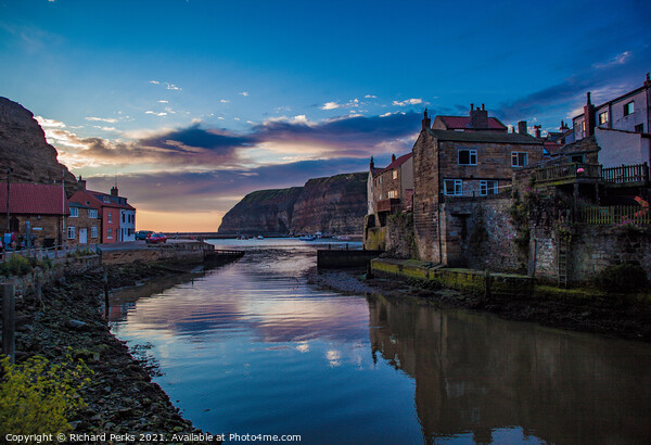 Staithes Reflections Picture Board by Richard Perks