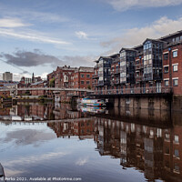 Buy canvas prints of Leeds Millenium bridge reflections by Richard Perks
