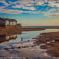Buy canvas prints of Sandsend cafe reflections by Richard Perks