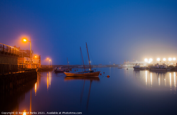 Bridlington Harbour at Twilight Picture Board by Richard Perks