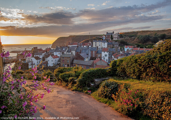 Early morning glow in Staithes Picture Board by Richard Perks