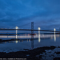 Buy canvas prints of Forth Road bridges from the banks of South Queensf by Richard Perks