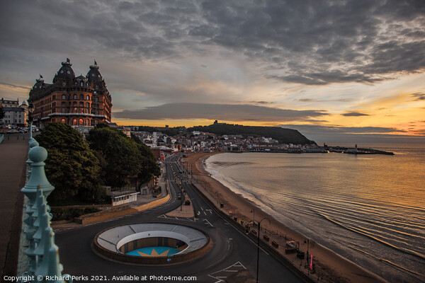 Scarborough`s Grand Hotel and beach Picture Board by Richard Perks