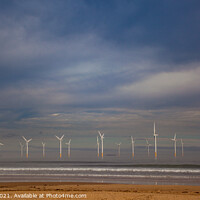 Buy canvas prints of Redcar Beach Windfarm by Richard Perks