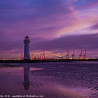Buy canvas prints of Perch Rock Lighthouse at Dawn by Richard Perks
