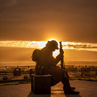 Buy canvas prints of Tommy statue at Sunrise by Richard Perks