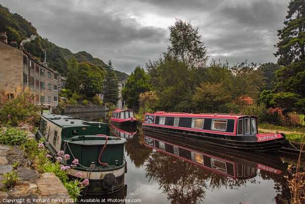 Autumnal Days on the Canal - Hebden Bridge Picture Board by Richard Perks