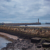 Buy canvas prints of Whitby Harbour Tide out by Richard Perks