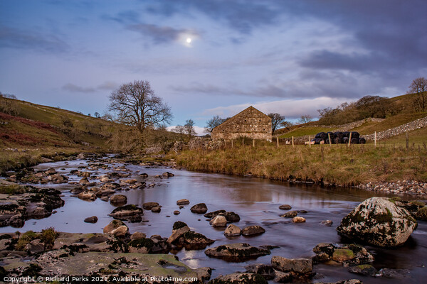 Moonlit Yorkshire Dales Picture Board by Richard Perks