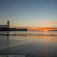 Buy canvas prints of Morning Sunrise - Scarborough South Bay by Richard Perks