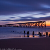 Buy canvas prints of A Glowing Sunrise at Steetley Pier by Richard Perks