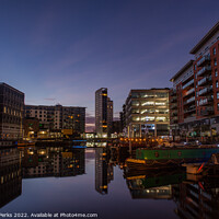 Buy canvas prints of Leeds Dock Reflections  by Richard Perks
