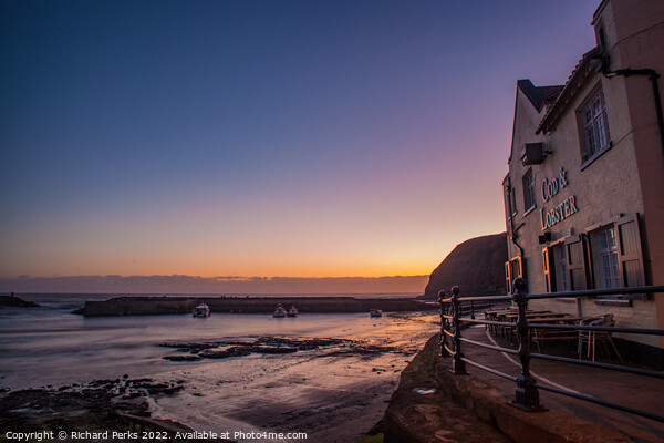 The Cod and Lobster - Staithes Harbour Picture Board by Richard Perks