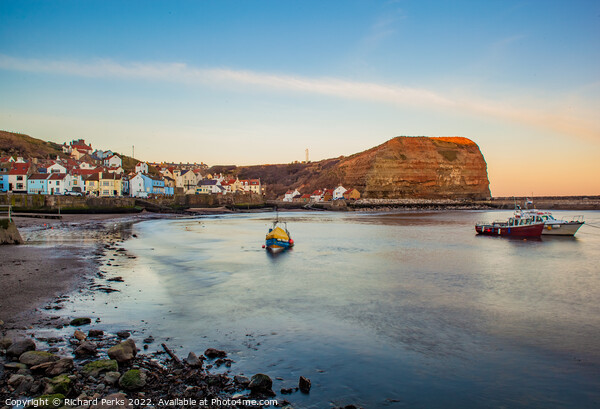 Staithes Harbour Picture Board by Richard Perks