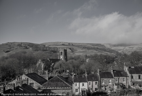 Rooftops of Marsden Village Picture Board by Richard Perks
