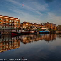 Buy canvas prints of Hot Air Balloon, Boats and the Ouse by Richard Perks
