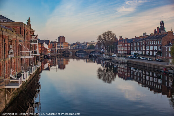 Early morning reflections on the Ouse Picture Board by Richard Perks