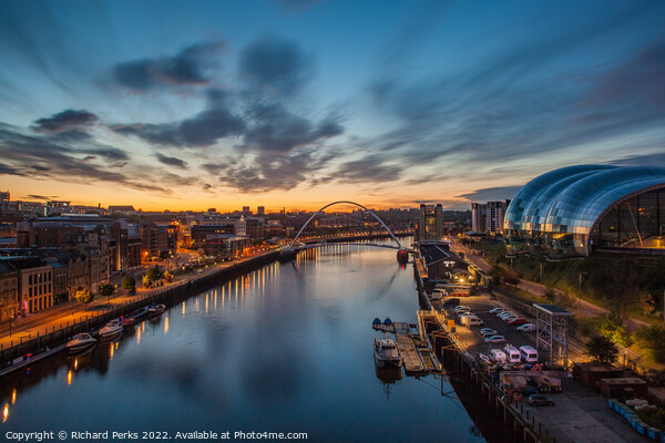 Daybreak over Newcastle Picture Board by Richard Perks
